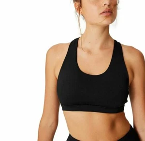 COTTON ON Women's Workout Cut Out Crop Bra Black - Size Medium - Picture 1 of 3
