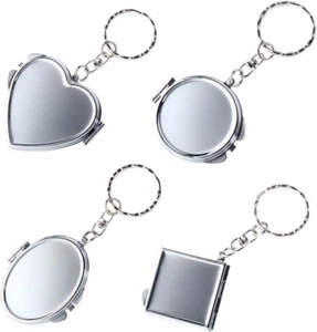 2 Packs Mini Mirror Keychain, 1.3Inches Cute Foldable Small Compact Mirror - Picture 1 of 12