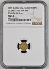 1855 California Fractional Gold Indian Wreath #4e Ngc Ms-64 Top Pop R.8!