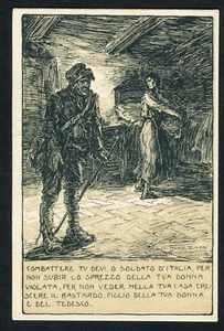 WWI - ITALY - ILLUSTRATED FRANCHISE "COMBATTERE TU DEVI...." (1519-127) - Picture 1 of 2
