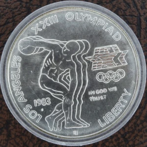 1983-S Olympics Los Angeles Silver Dollar Unc US Mint $1 Commemorative - Picture 1 of 2