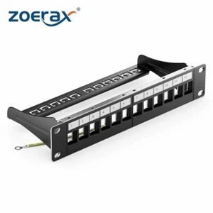 ZoeRax Network 10" 12-Port 1U Empty Blank Patch Panel For Standard Keystone Jack - Picture 1 of 7