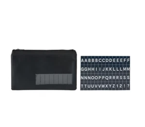 Small Name Pencil Case With Letters Pouch Stationery Black Alphabets Kids School - Picture 1 of 3