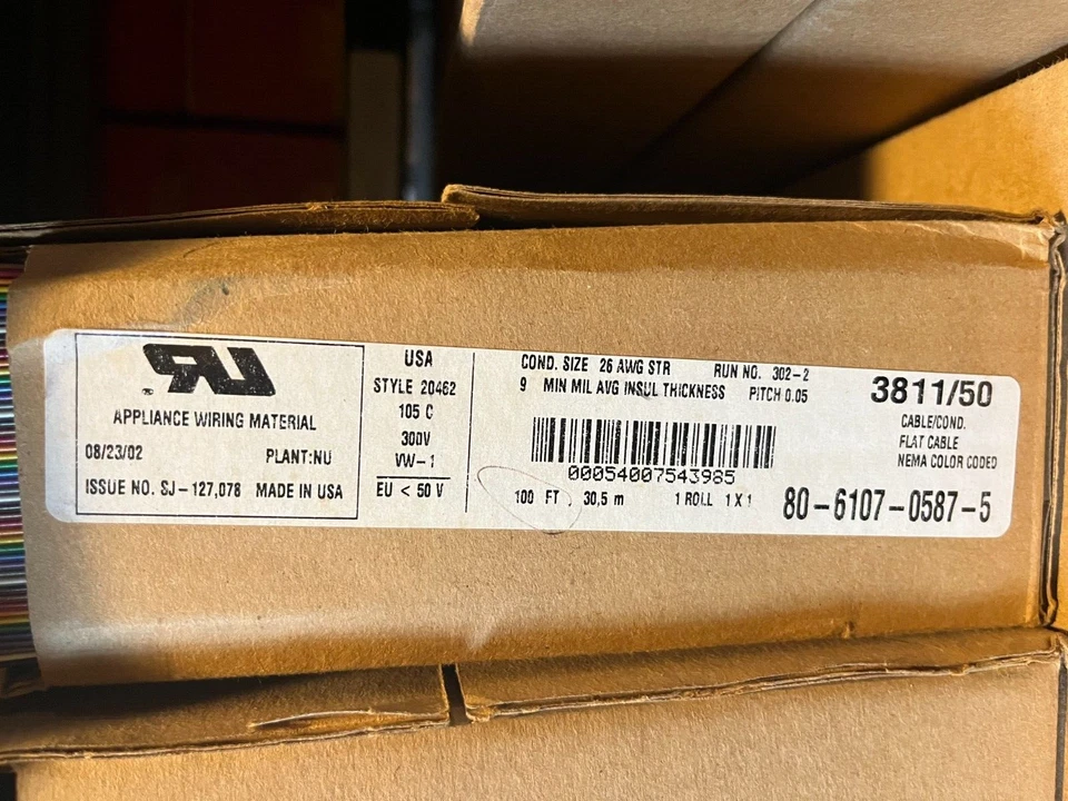 Cabo de fita 3M 3811/50 50 condutores 26 Awg. 0,050", caixa aberta vendida a pé, - Imagem 1 de 1