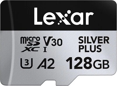 Lexar 128GB Professional SILVER PLUS UHS-I microSDXC Memory Card + SD Adapter - Image 1 of 4