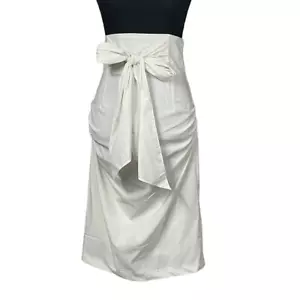 Lucy Paris Ivory Ruched Self Tie Bow Midi Skirt N0068 - Picture 1 of 8