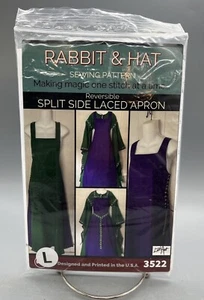 Rabbit & Hat Sewing Pattern 3522 Reversible Split Side Laced Apron  - Picture 1 of 2