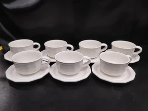 Pfaltzgraff HERITAGE WHITE Juego de 7 tazas de café tazas de té y platillos granja - Imagen 1 de 6