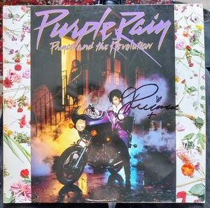 PRINCE 'Purple Rain' PURPLE VINYL . Signed 1984 LP with Poster - Picture 1 of 9