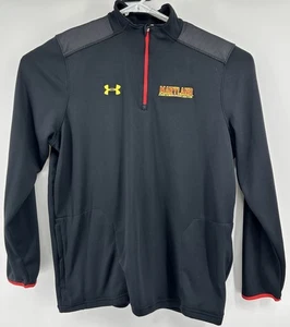 Under Armour Loose Maryland Terrapins Quarter Zip Pullover Black Men’s Large - Picture 1 of 5