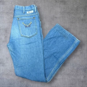 Vintage Wrangler "Wrapid Transit" bestickte Bootcut Denim Jeans / Gr: 33 - Bild 1 von 5