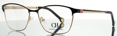 CAROLINA HERRERA VHE125K 0301 Black Gold Womens Eyeglasses 54-15-135 B:38 - Image 1 of 4