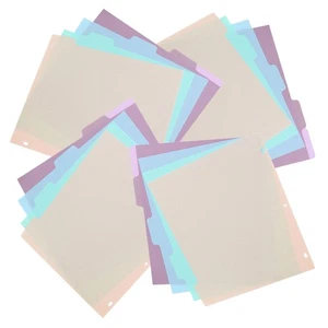 20pcs Plastic Binder Dividers: A4 Paper Insert Page Dividers With Tabs For 3 - Picture 1 of 12
