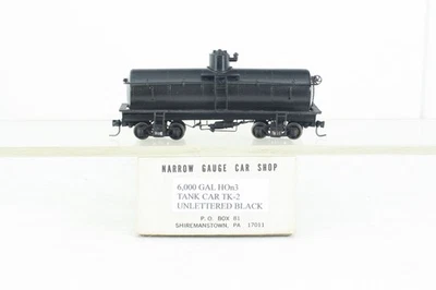 HOn3 Narrow Gauge Car Shop 6K Gallon Tank Car Black Unlettered CV Trucks #2 - Image 1 of 4