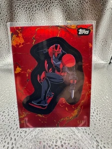 2025 Topps Marvel Comic Book Heroes Night Thrasher Red & Gold Refractor /5 #128 - Bild 1 von 2