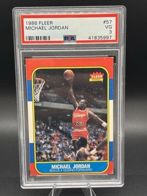 1986-87 Fleer - Michael Jordan #57 (RC) VG PSA 3 - Image 1 of 2