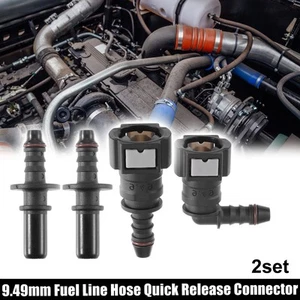 2 Set 3/8" 9.49mm SAE to 5/16" 8mm Nylon Fuel Line Hose Quick Release Connector - Picture 1 of 7