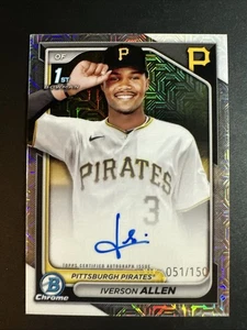 2024 Bowman Chrome Baseball Iverson Allen HTA Auto /150 #CPA-IA Pirates - Picture 1 of 2