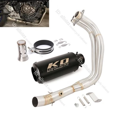 Silenciador de escape completo Slip para Yamaha YZF R7 MT07 2014-25 51 mm cabezal tubo delantero Foto 1 de 4