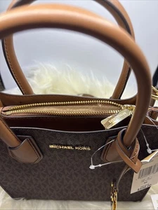 Borsa messenger Michael Kors Mercer marrone, Md PVC nuova con etichette valore 400€ - Foto 1 di 17