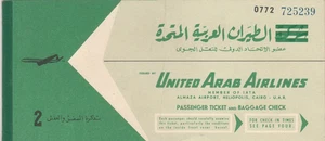 Billete de pasajero EGIPTO antiguo raro UNITED ARAB AIRLINES AÑOS 60 - Imagen 1 de 3