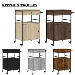 Kitchen Trolley Rolling Cart Storage Serving Trolley Engineered Wood vidaXL - Picture 1 of 51