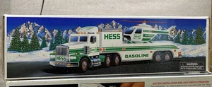 1995 Hess Spielzeug LKW und Hubschrauber Reibmotor & Lichter Neu im Karton Chrom - Bild 1 von 4