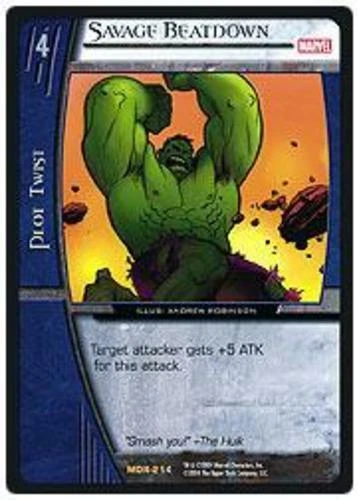 VS System: Savage Beatdown - Foil [Played] Marvel Origins TCG CCG Classic Marvel - Image 1 of 1