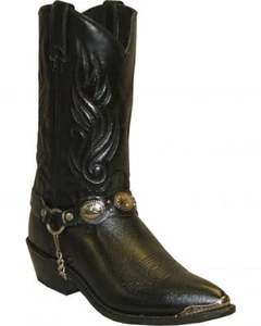 Abilene Sage 3033 Mens Black 12" Concho Strap Western Boots - Picture 1 of 1