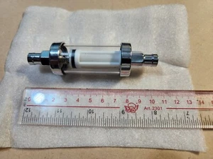 3/8" 10mm CHROME GLASS FUEL FILTER HOLDEN FJ FX FC FB EJ EH HD HR BOAT v8 woody - Picture 1 of 4