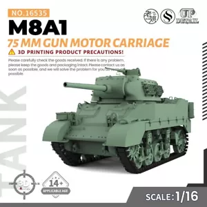 SSMODEL 1/16 Military Model Kit US 75mm Gun Motor Carriage M8A1 GAMES - Picture 1 of 6