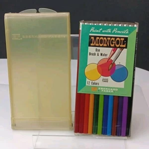 SEALED VTG Eberhard Faber Mongol Paint With Pencils Set 12 #741 w/ Plastic Case - Picture 1 of 12