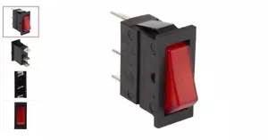 ILLUMINATED RED ROCKER SWITCH ON OFF 10A MAX 250V SPST MOTORHOME CONTROL PANEL - Picture 1 of 3