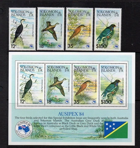 SOLOMON ISLANDS MNH 1984 SG533-536 & MS537 AUSIPEX INT STAMP EXHB Cover