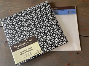 Recollections 12x12 Scrapbook Album Black White Paisley And 20 Page Refill New - Picture 1 of 5