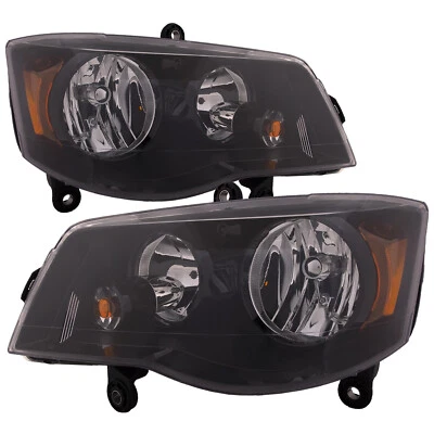 Headlights Set For Chrysler Town & Country 14-16 Pair CAPA Certified Halogen - Image 1 of 4