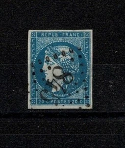 FRANCE STAMP YVERT 44Ba " CERES BORDEAUX 20c TYPE I BRIGHT BLUE " USED VF X458 - Picture 1 of 2