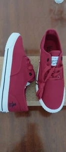 Original Penguin Mens Red Canvas Low Top Sneakers Sz 7UK 41EU NIB - Picture 1 of 10
