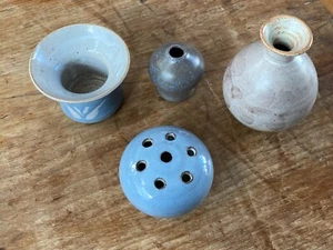 SET OF 4 SMALL STUDIO POTTERY POSEY VASES / VESSELS - LOVELY LOT - Picture 1 of 12