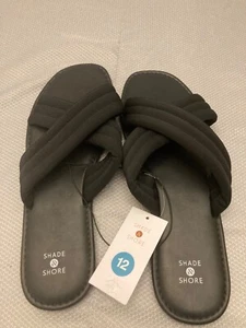 Shade & Shore schwarze Slipper-Sandalen Größe 12 - Bild 1 von 6