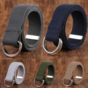 Wide Stretch Woven Golf Belts D Shaped Double Ring Buckle Jeans Elastic Belts^ - Picture 1 of 36