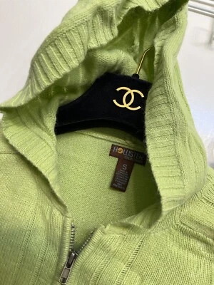 HOLLISTER PISTACHIO GREEN FINE SOFT KNIT EXTRA L/S HOOD SEXY PREPPY CROP SWEATER - Image 1 of 4