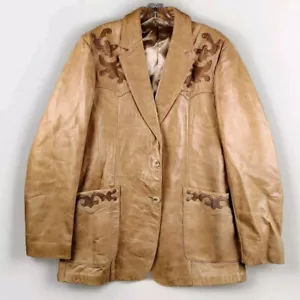 Giacca blazer western vintage Scully pelle dettaglio pelle di serpente 44L bottoni extra - Foto 1 di 12