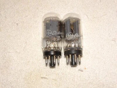 2 x 6SN7gtb G.E. Tubos*Par Combinado Muy Fuerte*Puente Base-Filamento Moneda*#9 Foto 1 de 4