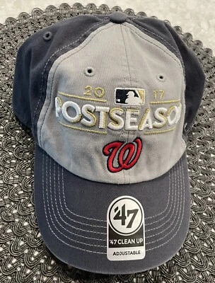 Washington Nationals Post Season 2017 Hat Mens One Size Gray Strapback Cap MLB - Image 1 of 4