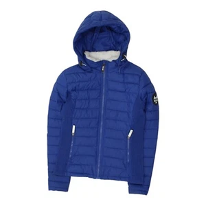 Diesel Womens Blue Lightweight Hooded Puffer Jacket | Padded Designer Coat - Picture 1 of 3