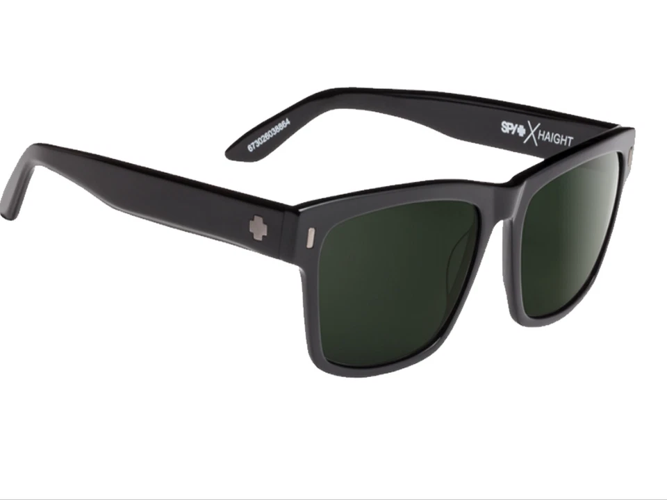 Spy Optic Haight Sunglasses Shiny Blk Happy Grey Green Polarized 673026038864* - Image 1 of 1
