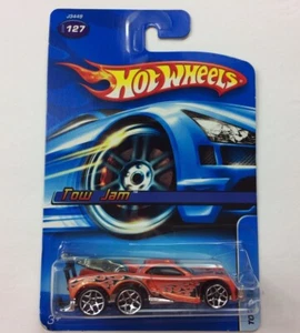 HOT WHEELS 1:64 2006 BLUE CARD #127 TOW JAM Orange Flames J3449 Mattel 6 Wheel - Picture 1 of 6