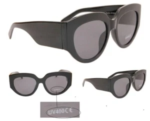 Celine Style schwarze Katzenaugen-Sonnenbrille mit breitem Arm - Bild 1 von 1
