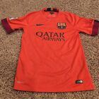 Nike Lionel Messi Nike FC Barcelona Jersey Qatar Airways 10 LFP Small EUC Orange